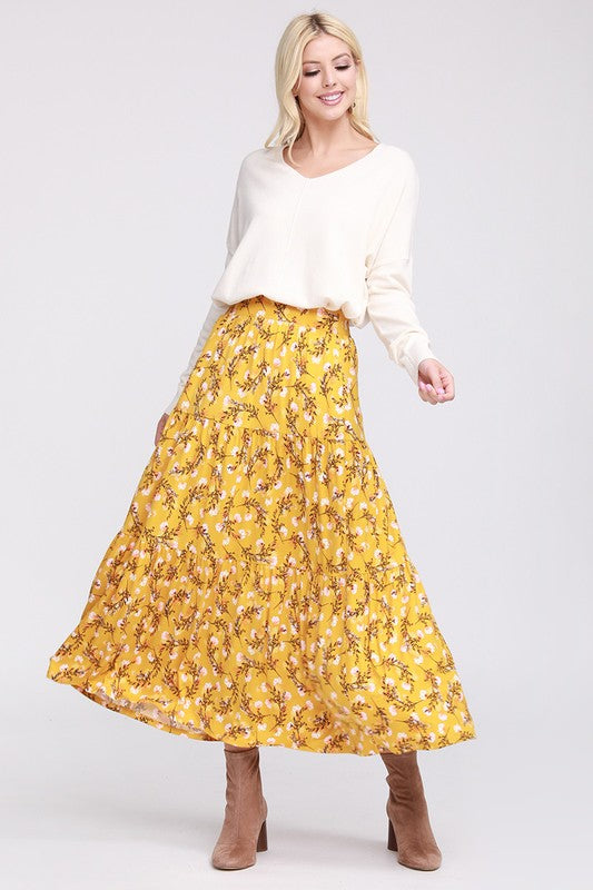 Sweet Pea Floral Maxi Skirt