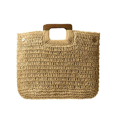 Beach Holiday Wooden Top Handle Bag